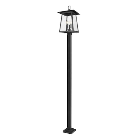 Z-Lite Rainer 5 Light Outdoor Post Mounted Fixture, 15.5in. W x 120in. H, Black 5015PHXLS-536P-BK